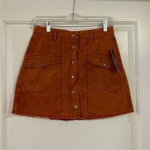 Lulu’s Orange Denin Skirt - Size S NWT